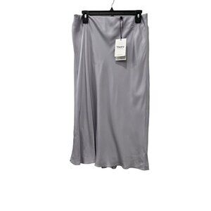 New Theory Size L Slip Skirt in Silk Georgette Light Purple *Stain*